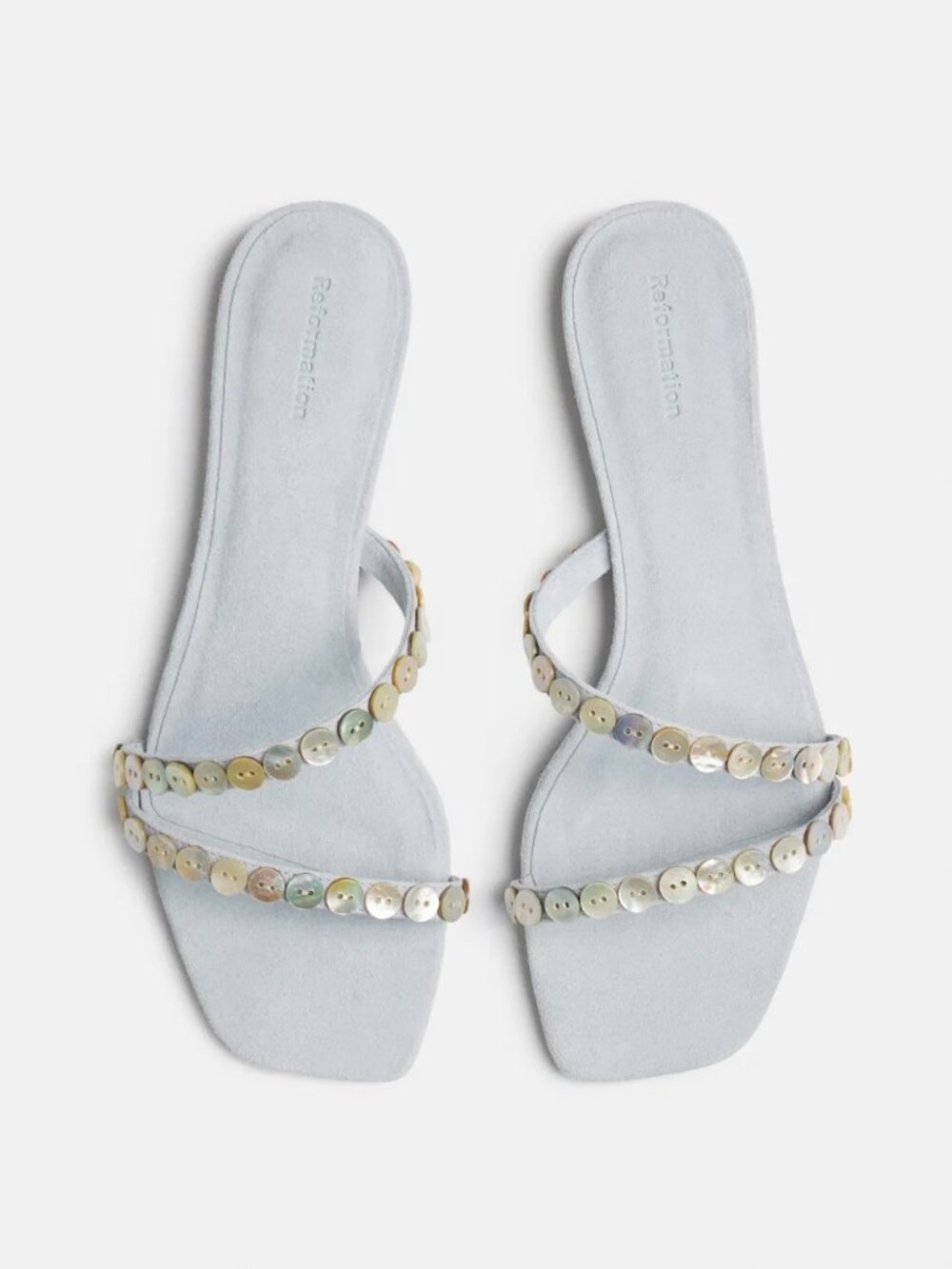 Reformation Shoshana Flat Sandal Blue - Size 6